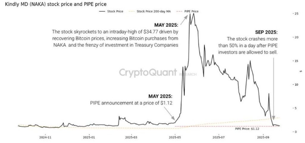 Crypto Treasury Stocks at Risk of 50% Crash After PIPE Deals — CryptoQuant Warns