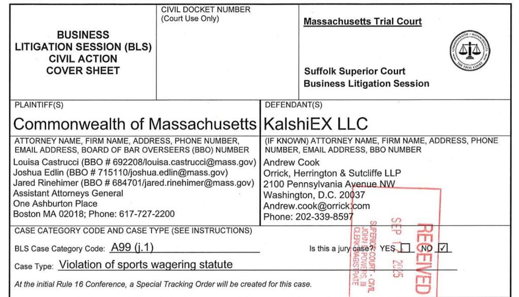Massachusetts Sues Kalshi Over Alleged Unlicensed Sports Betting, Platform Vows to Fight